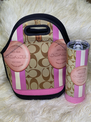 Designer Inspired Lunch tote &Tumbler