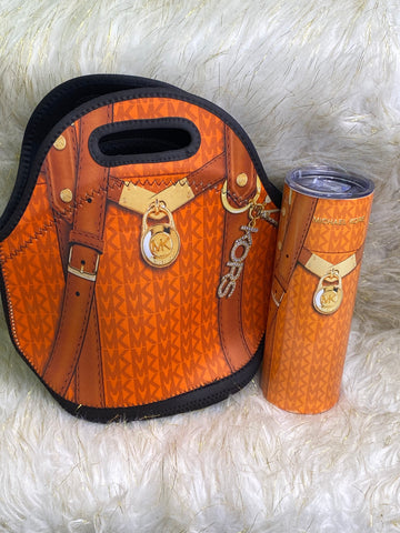 Designer Inspired lunch tote & tumbler